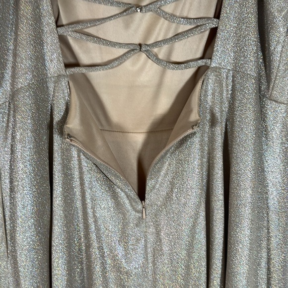 Jules & Cleo Champagne Sparkly Formal Prom Dress - Picture 10 of 12